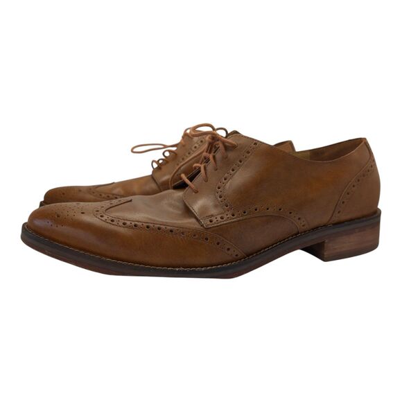 Cole Haan Madison Grand OS British Tan Leather Wingtip Oxford Dress Shoes Men 13 - Picture 1 of 14